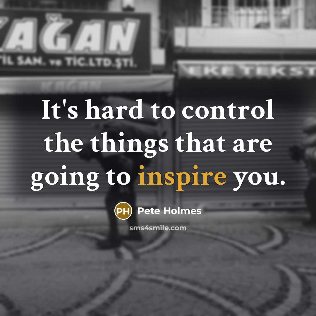 “It's hard to control the things that are going to…” quote by Pete Holmes