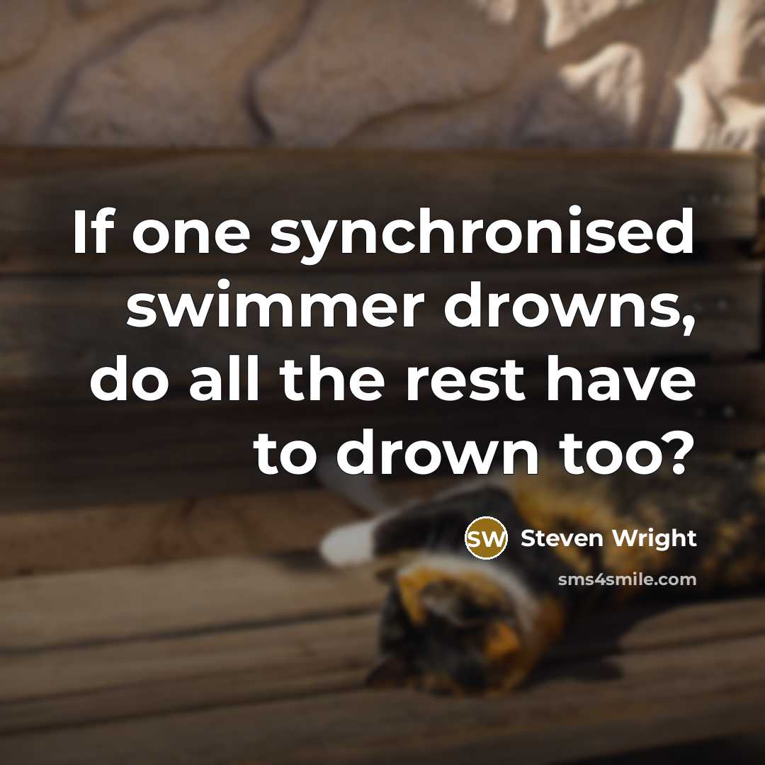 “If one synchronised swimmer drowns, do all the rest have to drown too?” quote by Steven Wright