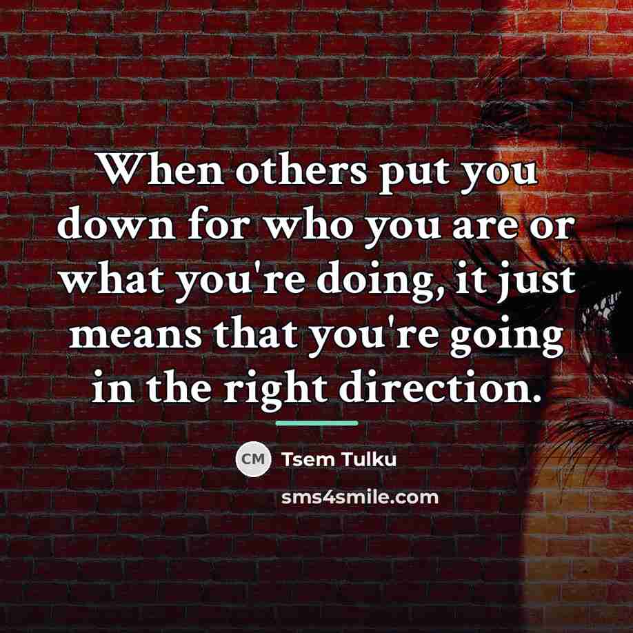 “When others put you down for who you are or…” quote by Tsem Tulku