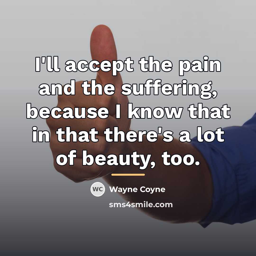 “I'll accept the pain and the suffering, because I know…” quote by Wayne Coyne