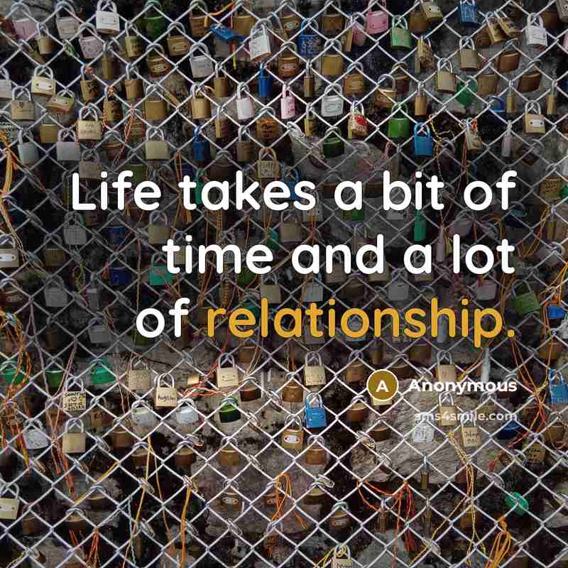 “Life takes a bit of time and a lot of…” quote by Anonymous