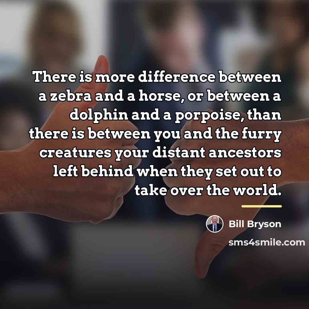 “There is more difference between a zebra and a horse,…” quote by Bill Bryson