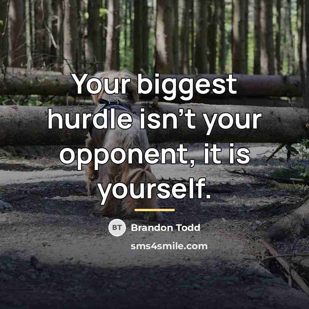 “Your biggest hurdle isn't your opponent, it is yourself.…” quote by Brandon Todd