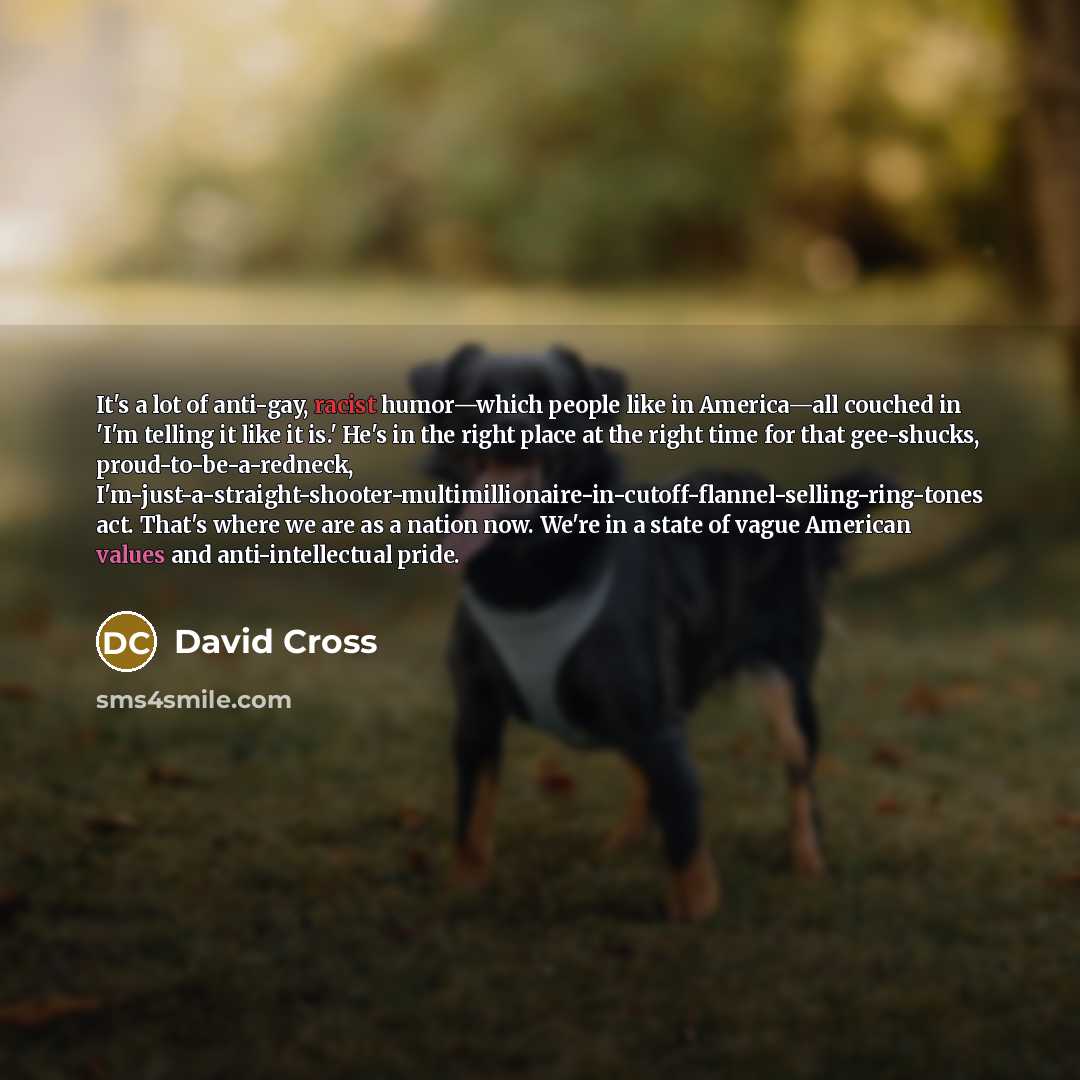 “It's a lot of anti-gay, racist humor—which people like in…” quote by David Cross