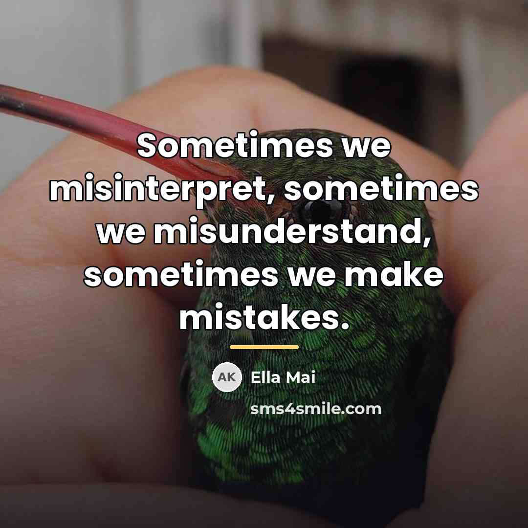 “Sometimes we misinterpret, sometimes we misunderstand, sometimes we make mistakes.…” quote by Ella Mai