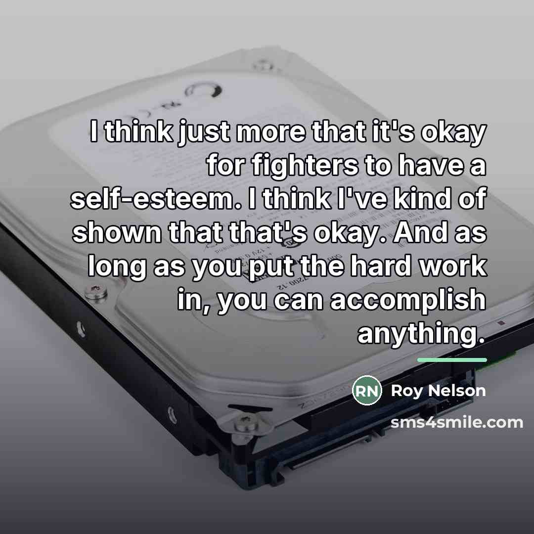 “I think just more that it's okay for fighters to…” quote by Roy Nelson
