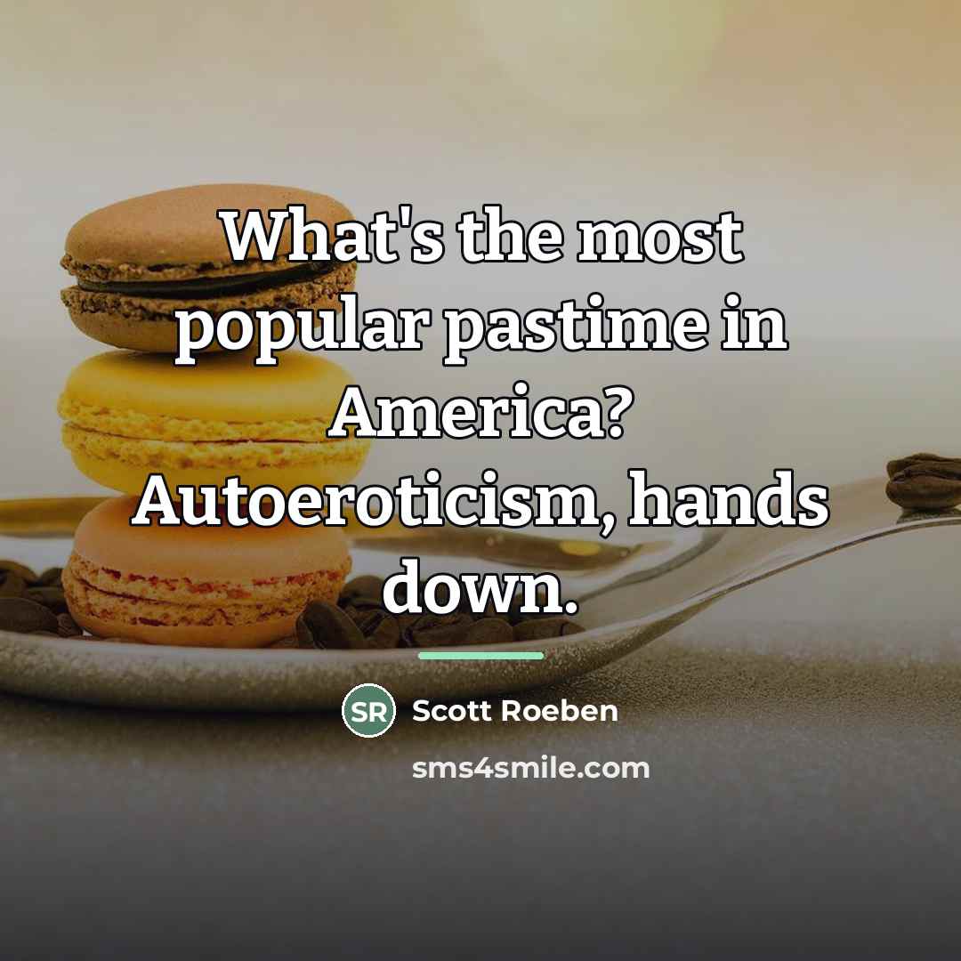 “What's the most popular pastime in America? Autoeroticism, hands down.…” quote by Scott Roeben