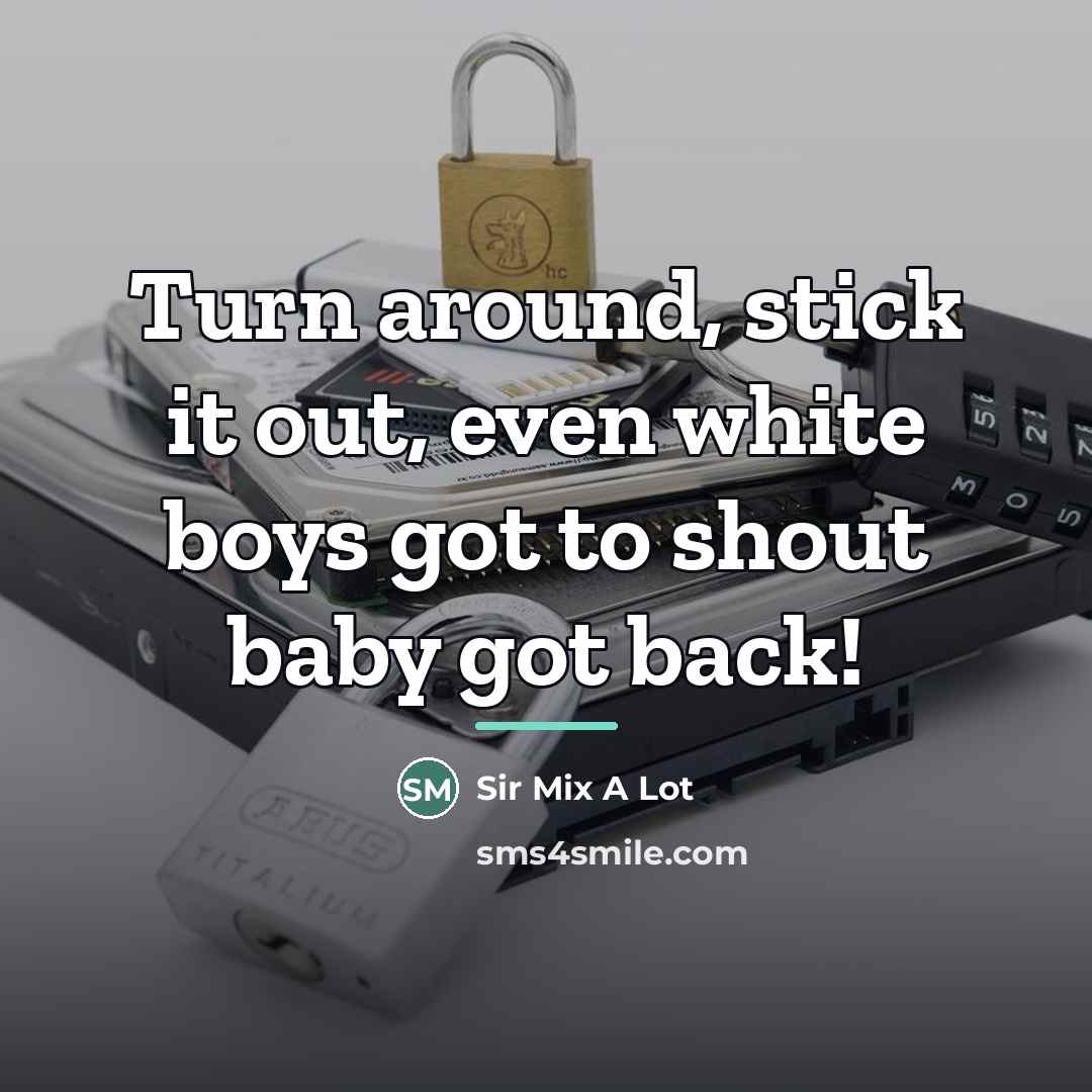 “Turn around, stick it out, even white boys got to…” quote by Anonymous