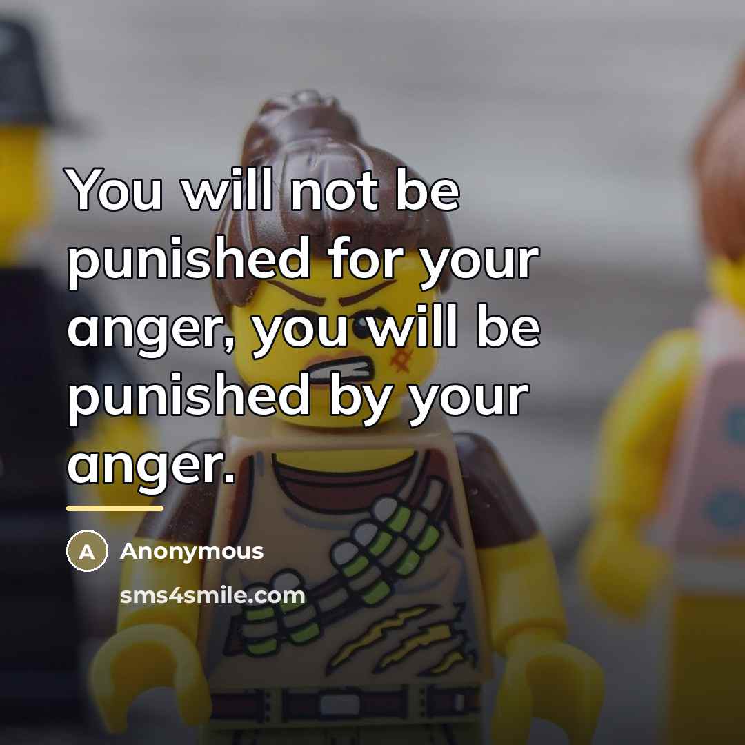 “You will not be punished for your anger, you will…” quote by Anonymous