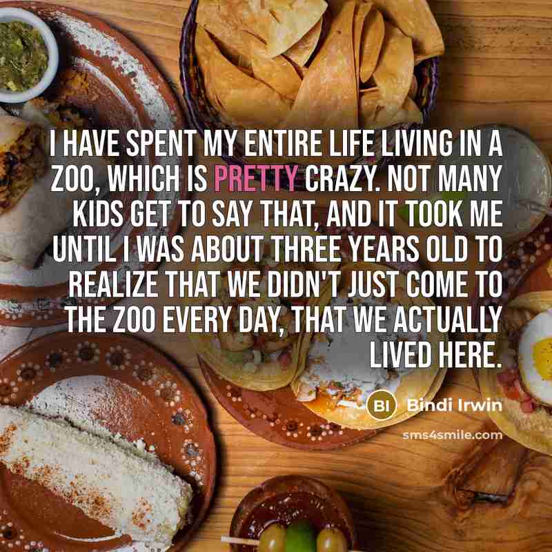 “I have spent my entire life living in a zoo,…” quote by Bindi Irwin