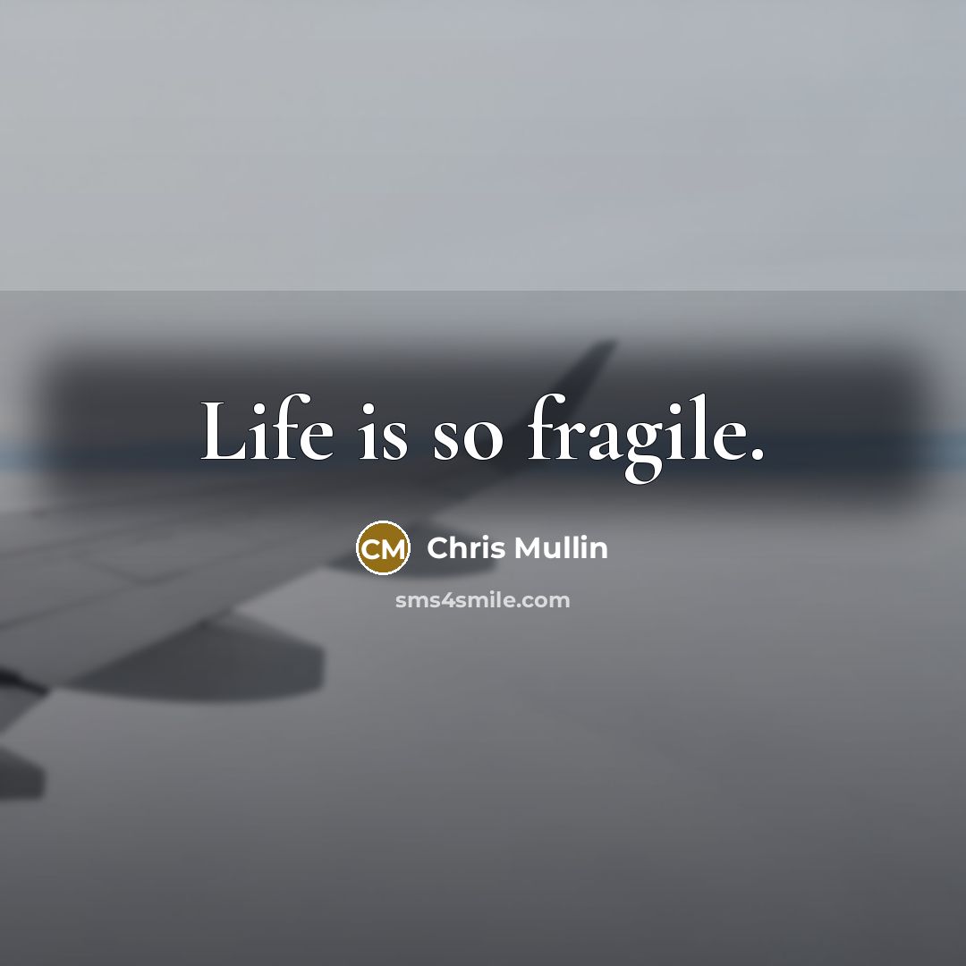 “Life is so fragile.…” quote by Chris Mullin