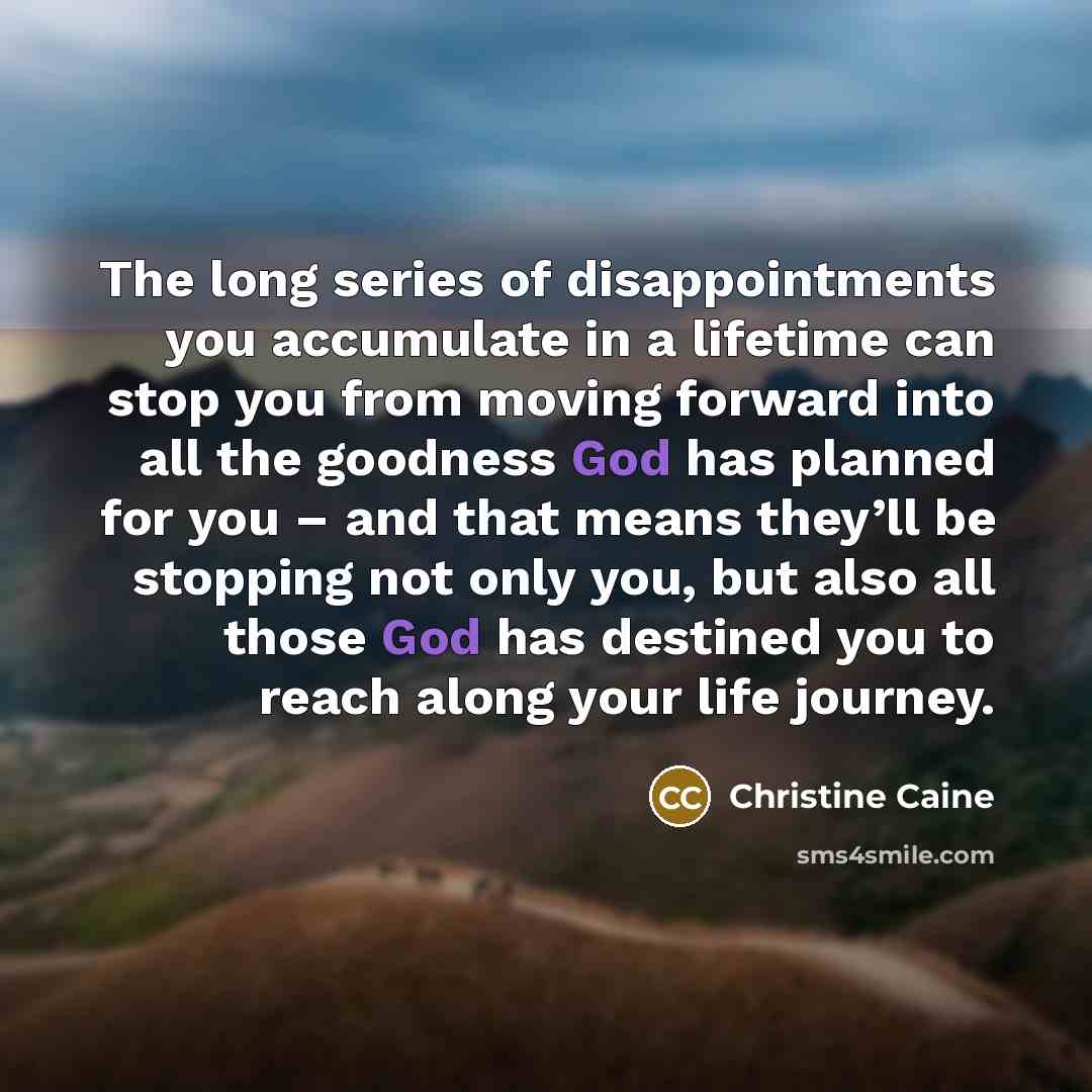 “The long series of disappointments you accumulate in a lifetime…” quote by Christine Caine