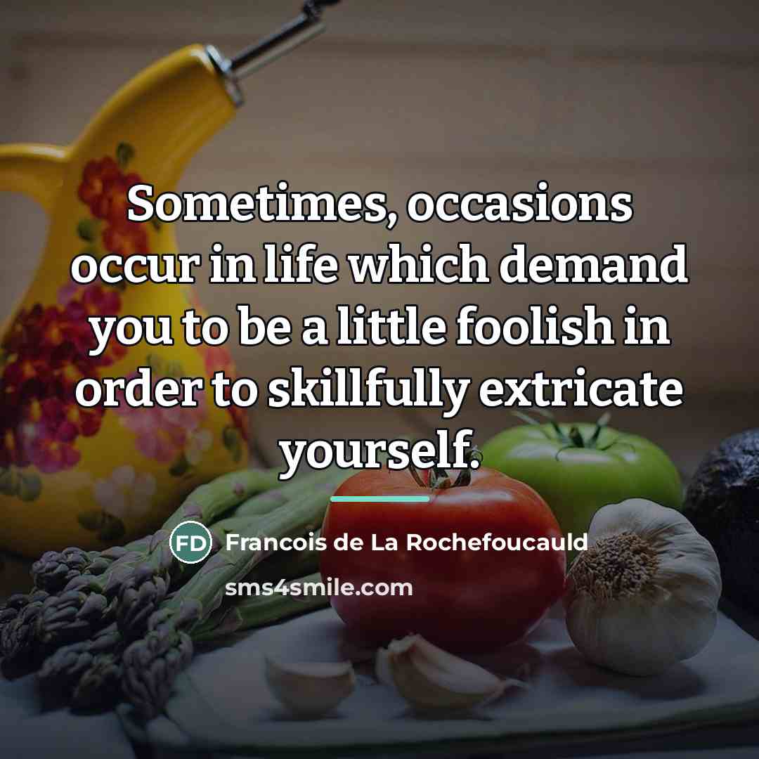 “Sometimes, occasions occur in life which demand you to be…” quote by Francois de La Rochefoucauld