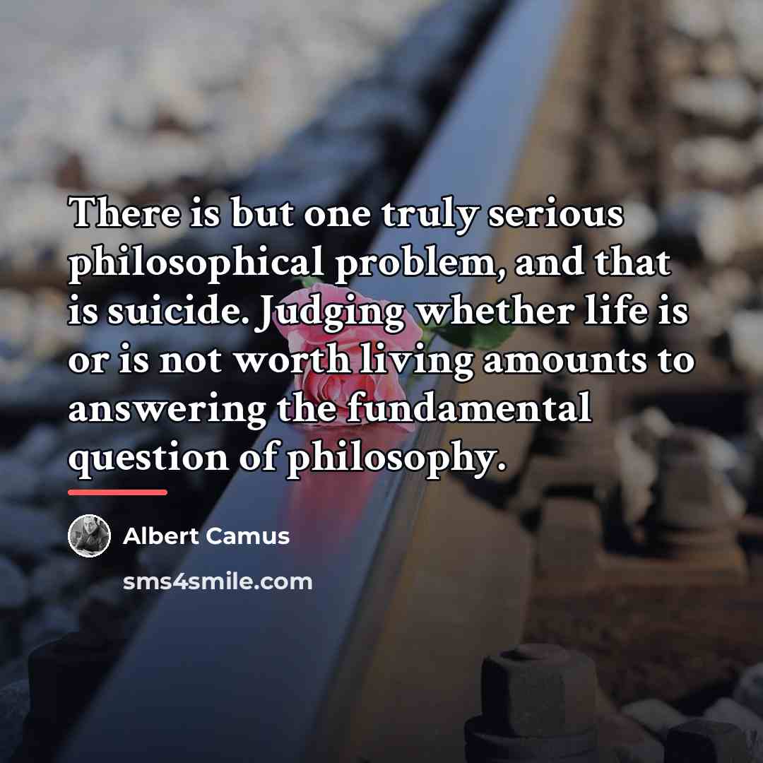 “There is but one truly serious philosophical problem, and that…” quote by Albert Camus