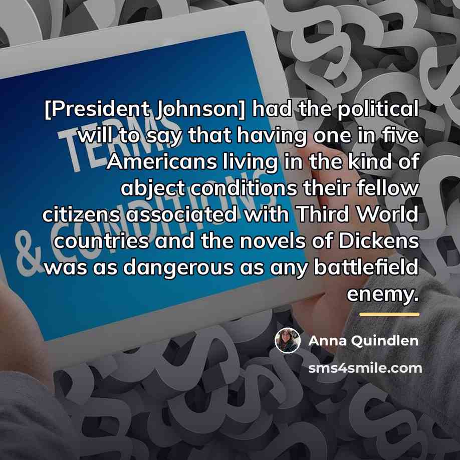 “[President Johnson] had the political will to say that having…” quote by Anna Quindlen