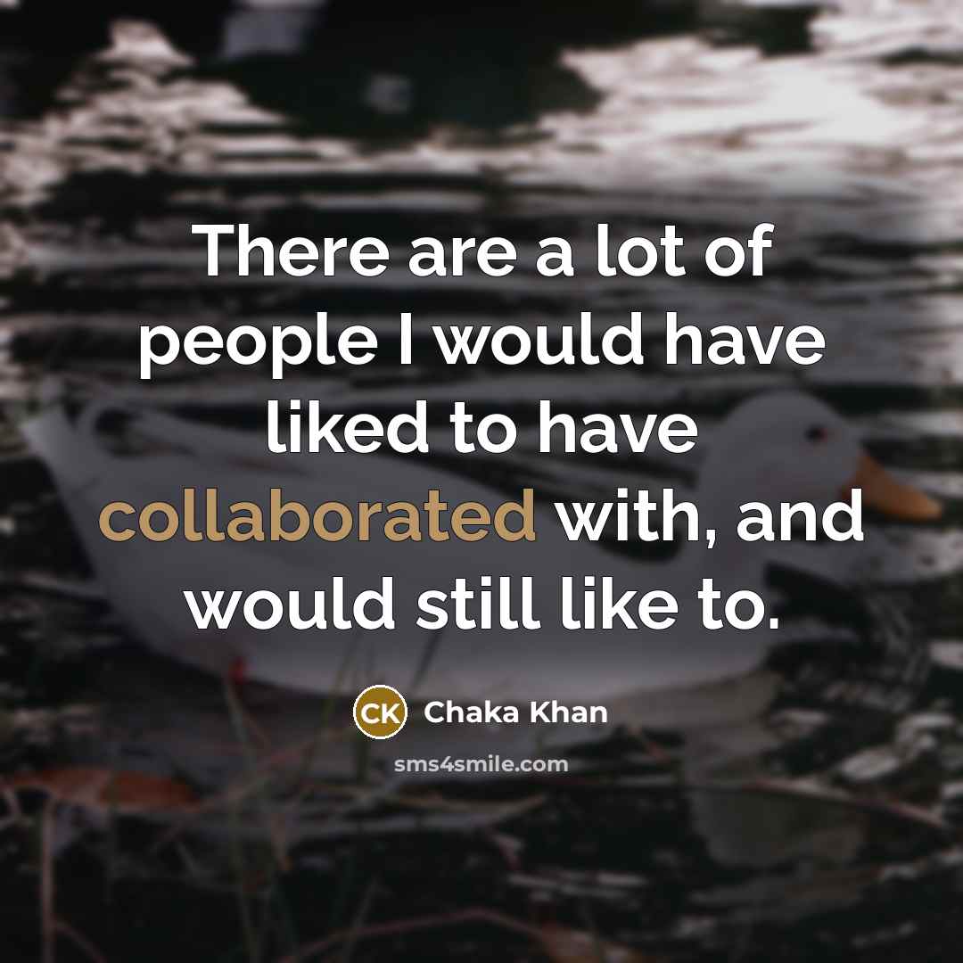 “There are a lot of people I would have liked…” quote by Chaka Khan