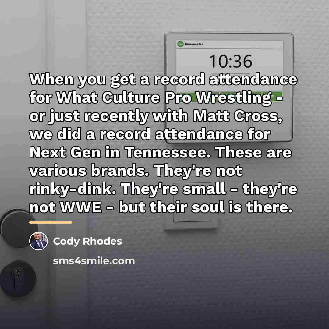 “When you get a record attendance for What Culture Pro…” quote by Cody Rhodes