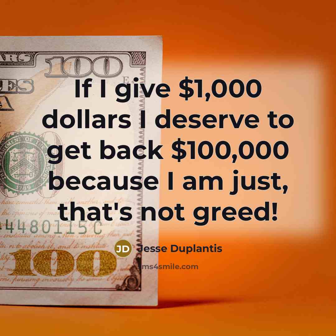 “If I give $1,000 dollars I deserve to get back…” quote by Jesse Duplantis