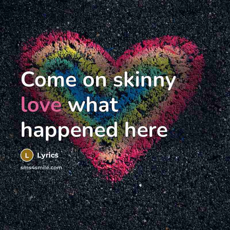 “Come on skinny love what happened here…” quote by Lyrics