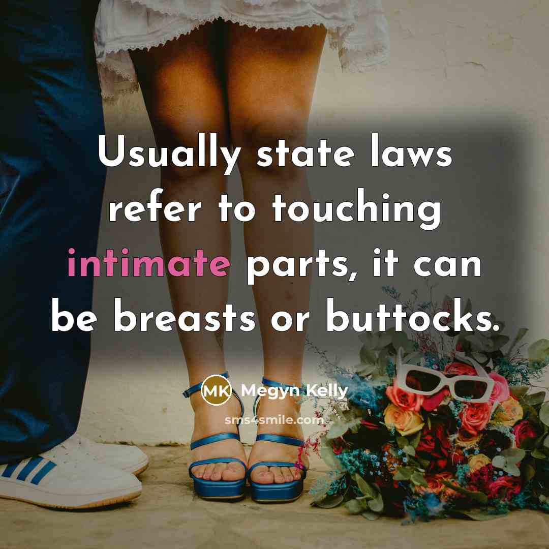 “Usually state laws refer to touching intimate parts, it can…” quote by Megyn Kelly