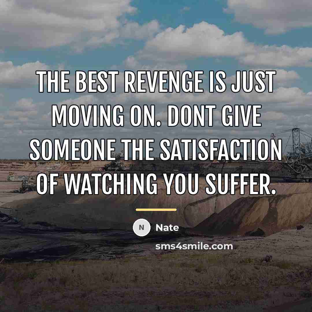 “The best revenge is just moving on. Dont give someone…” quote by Nate