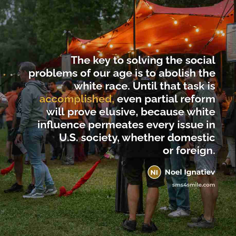 “The key to solving the social problems of our age…” quote by Noel Ignatiev