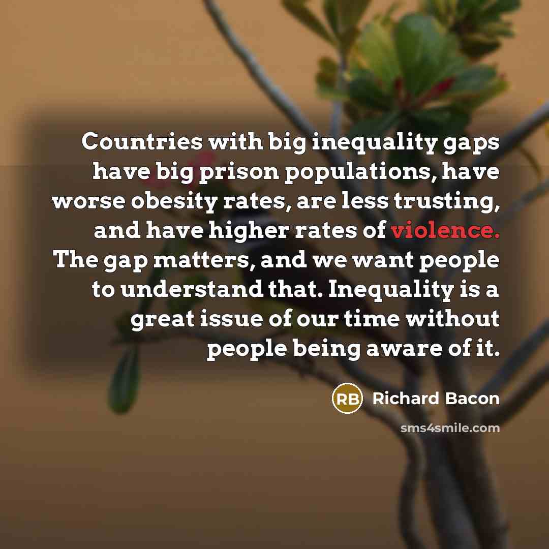 “Countries with big inequality gaps have big prison populations, have…” quote by Richard Bacon