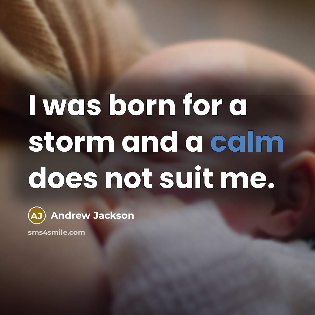 “I was born for a storm and a calm does…” quote by Andrew Jackson