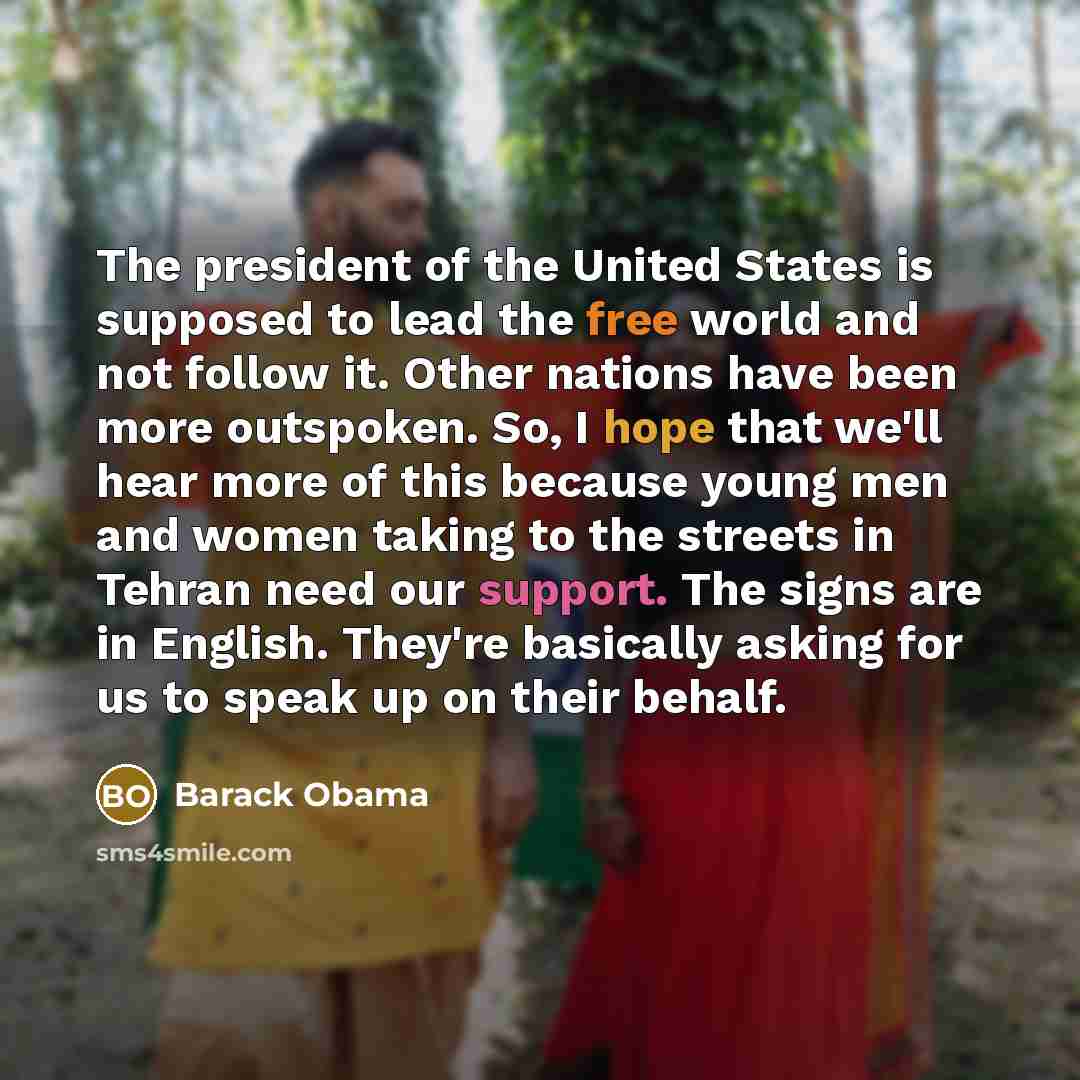 “The president of the United States is supposed to lead…” quote by Barack Obama