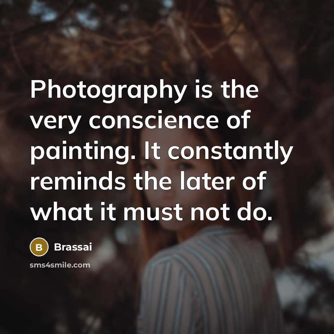 “Photography is the very conscience of painting. It constantly reminds…” quote by Brassai