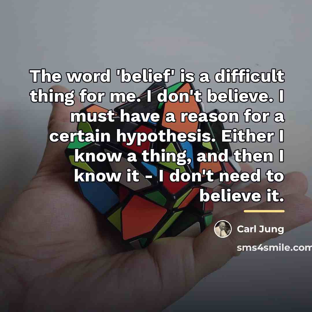 “The word 'belief' is a difficult thing for me. I…” quote by Carl Jung