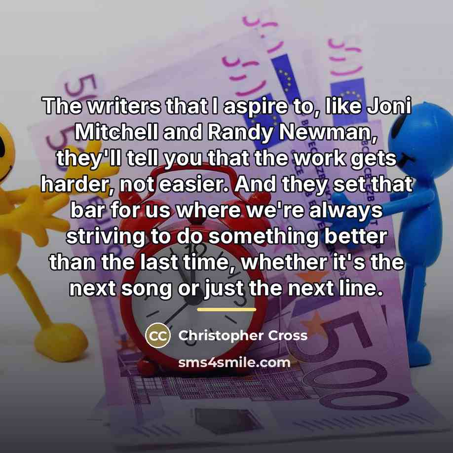 “The writers that I aspire to, like Joni Mitchell and…” quote by Christopher Cross