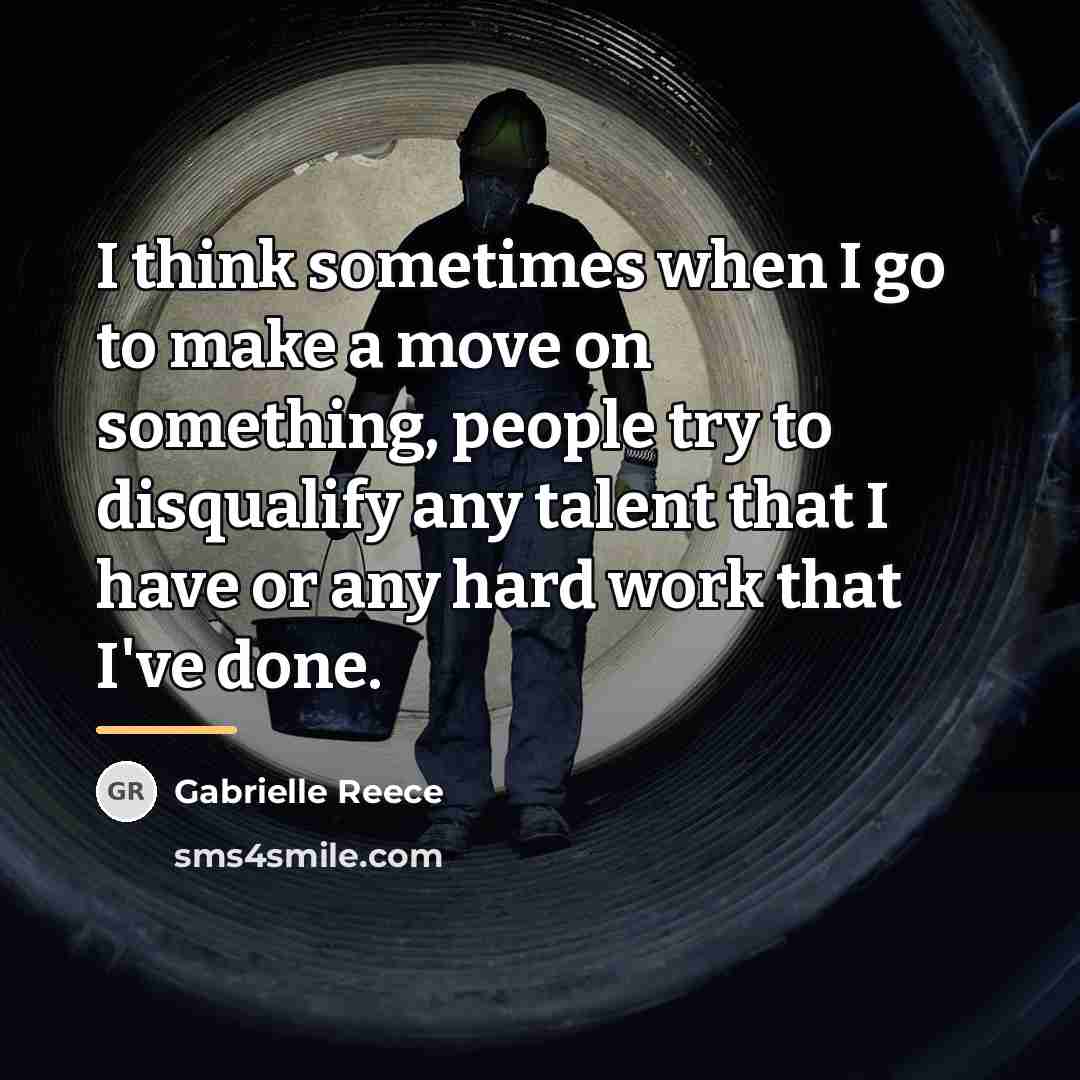 “I think sometimes when I go to make a move…” quote by Gabrielle Reece