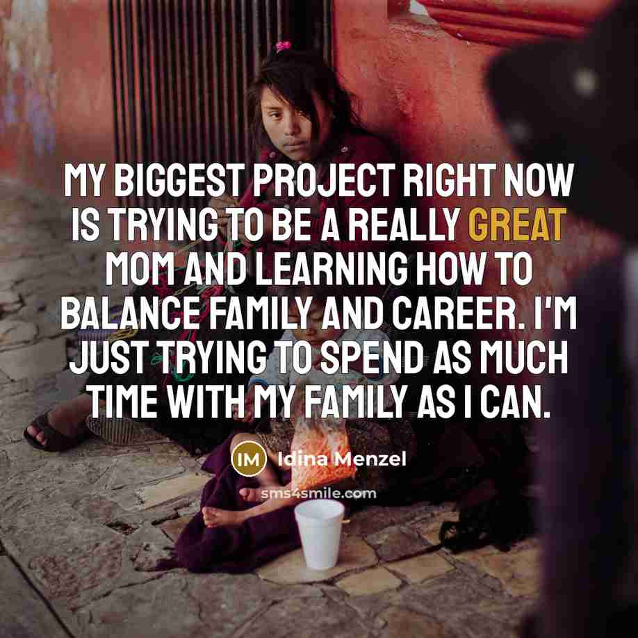 “My biggest project right now is trying to be a…” quote by Idina Menzel