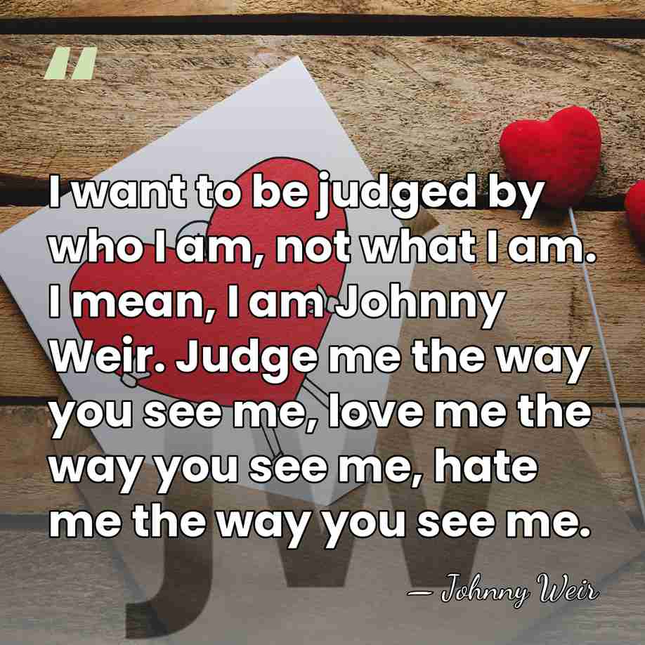 I want to be judged by who I am, not what I&hellip; - Johnny Weir