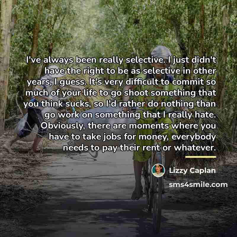 “I've always been really selective. I just didn't have the…” quote by Lizzy Caplan