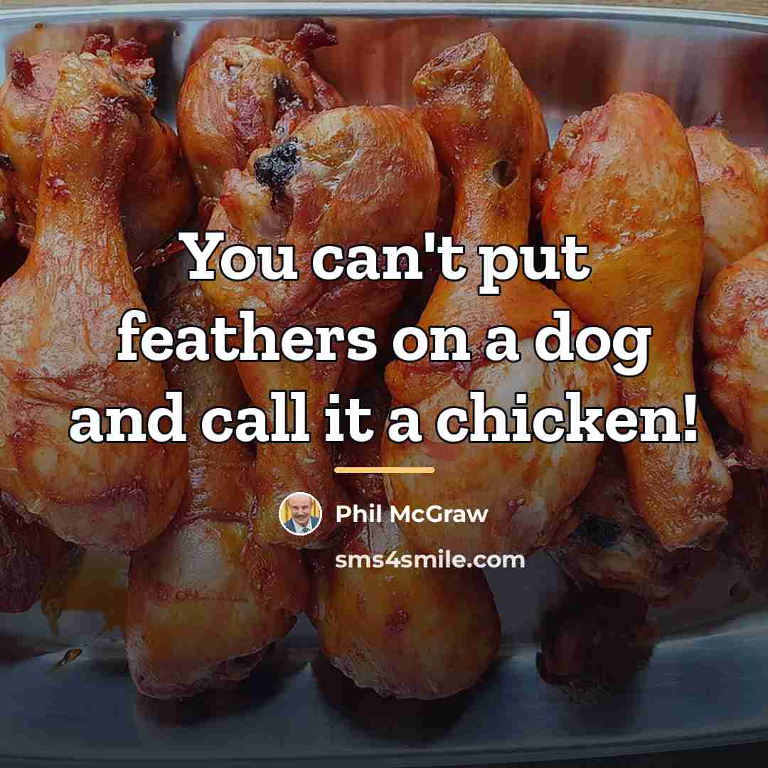 “You can't put feathers on a dog and call it…” quote by Phil McGraw