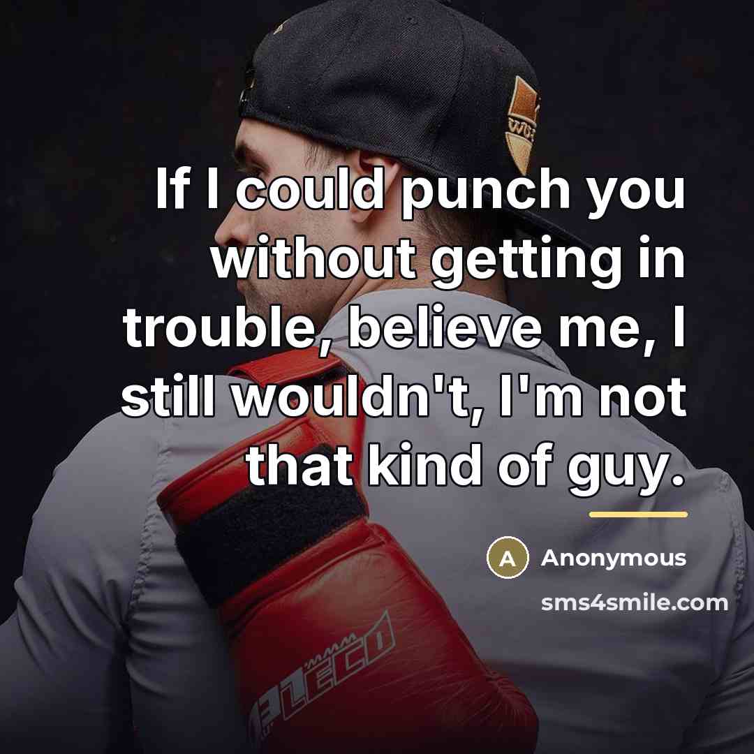“If I could punch you without getting in trouble, believe…” quote by Anonymous