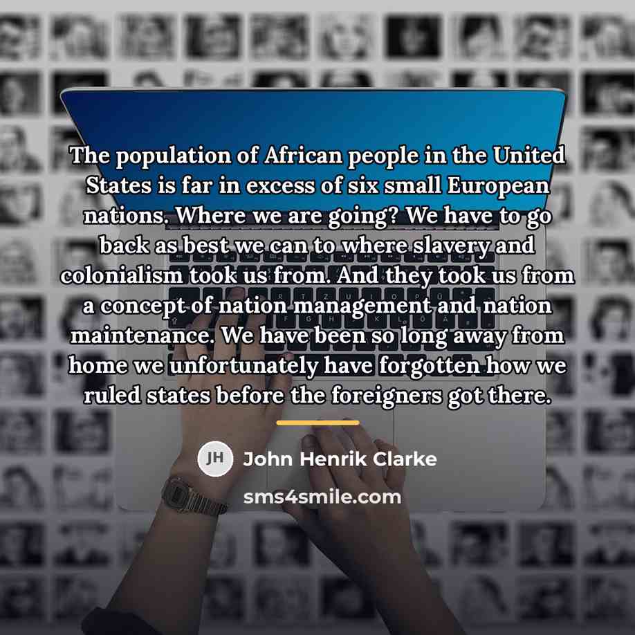 “The population of African people in the United States is…” quote by John Henrik Clarke