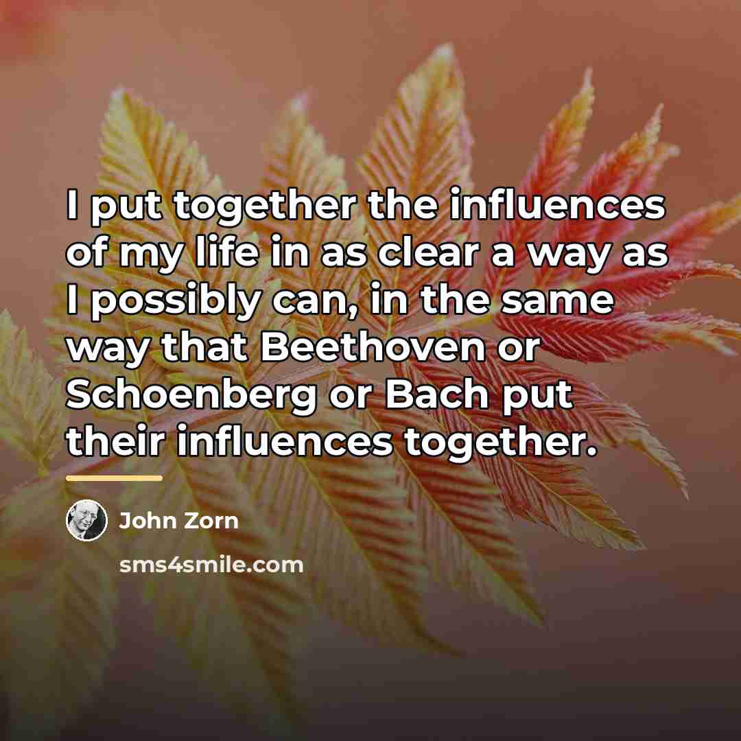 “I put together the influences of my life in as…” quote by John Zorn