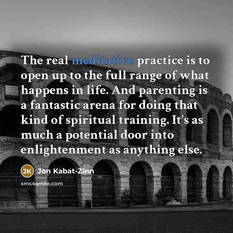 “The real meditative practice is to open up to the…” quote by Jon Kabat-Zinn