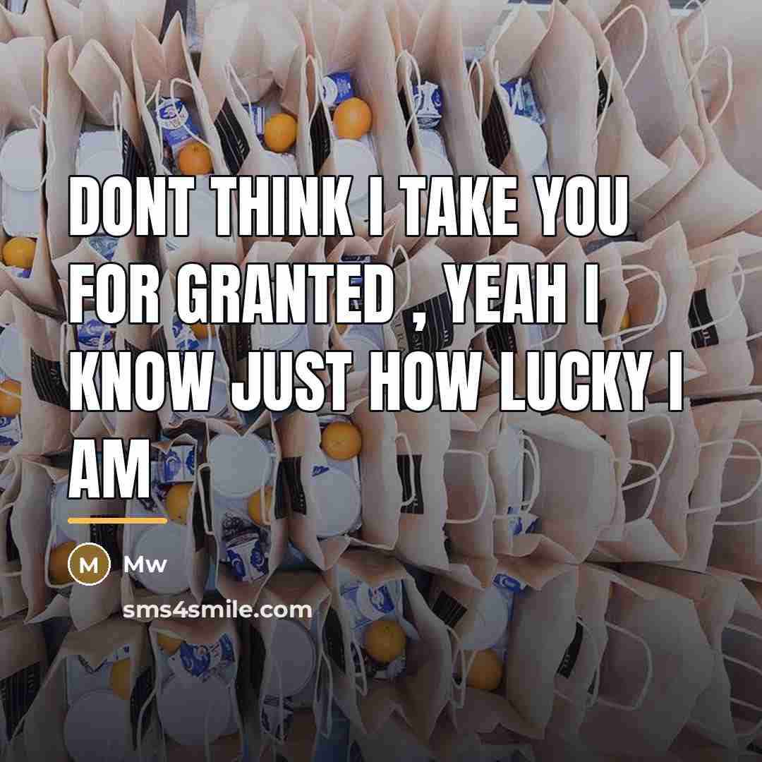 “Dont think I take you for granted , yeah I…” quote by Mw