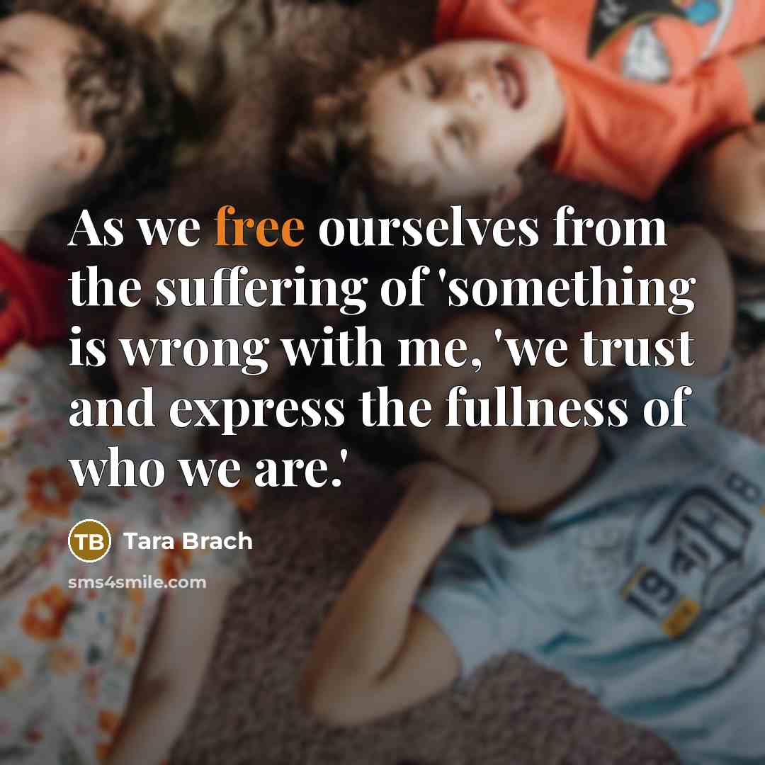 “As we free ourselves from the suffering of 'something is…” quote by Tara Brach