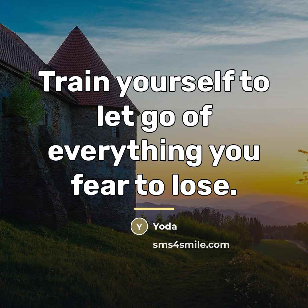 “Train yourself to let go of everything you fear to…” quote by Yoda
