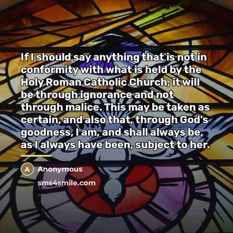 “If I should say anything that is not in conformity…” quote by Anonymous