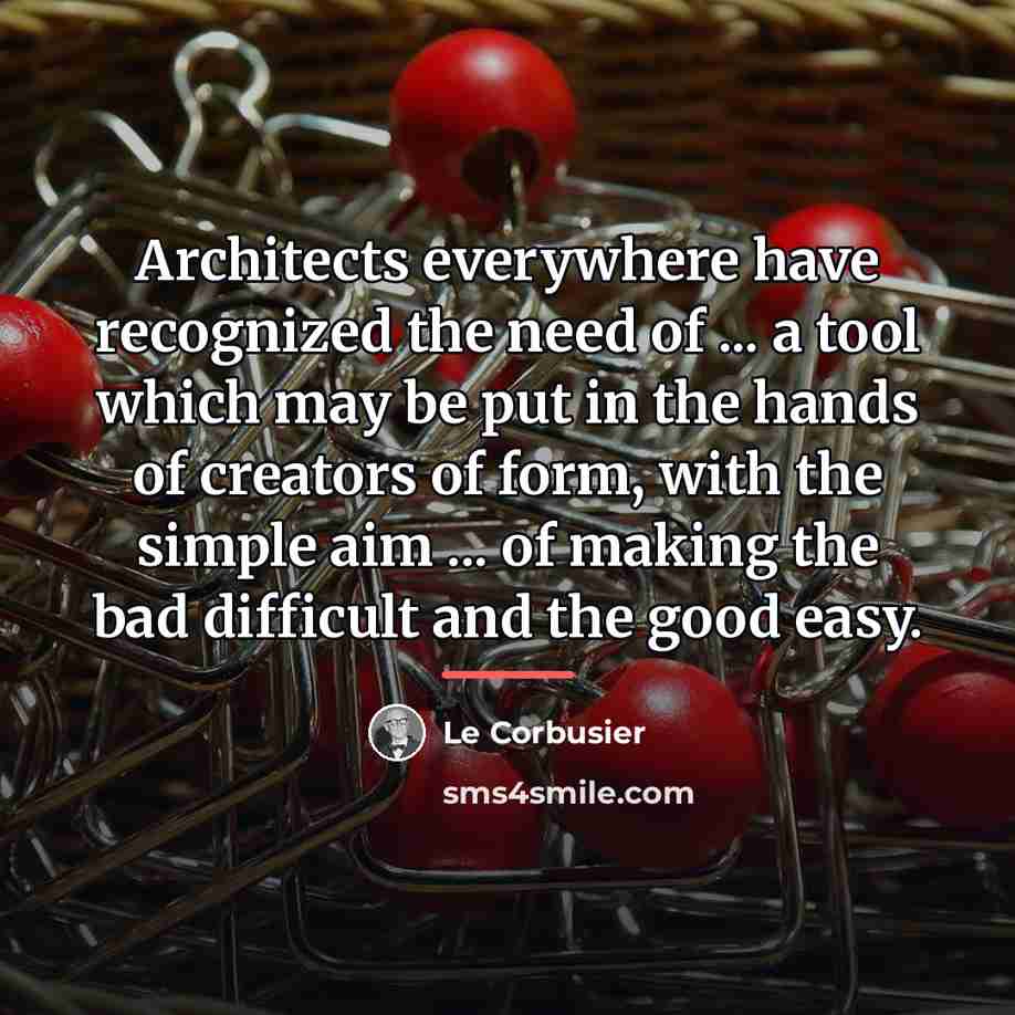 “Architects everywhere have recognized the need of ... a tool…” quote by Le Corbusier
