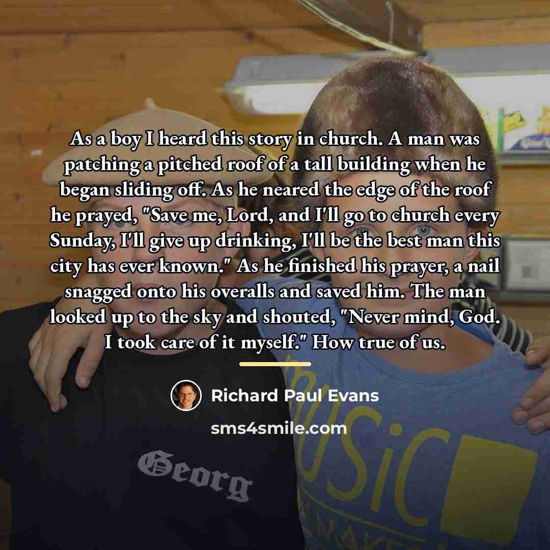 “As a boy I heard this story in church. A…” quote by Richard Paul Evans