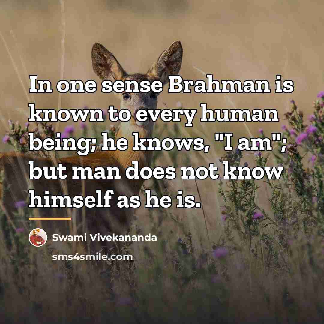 “In one sense Brahman is known to every human being;…” quote by Swami Vivekananda