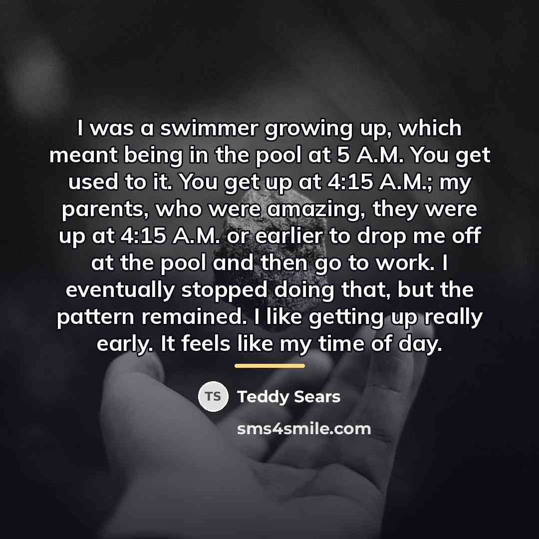 “I was a swimmer growing up, which meant being in…” quote by Teddy Sears