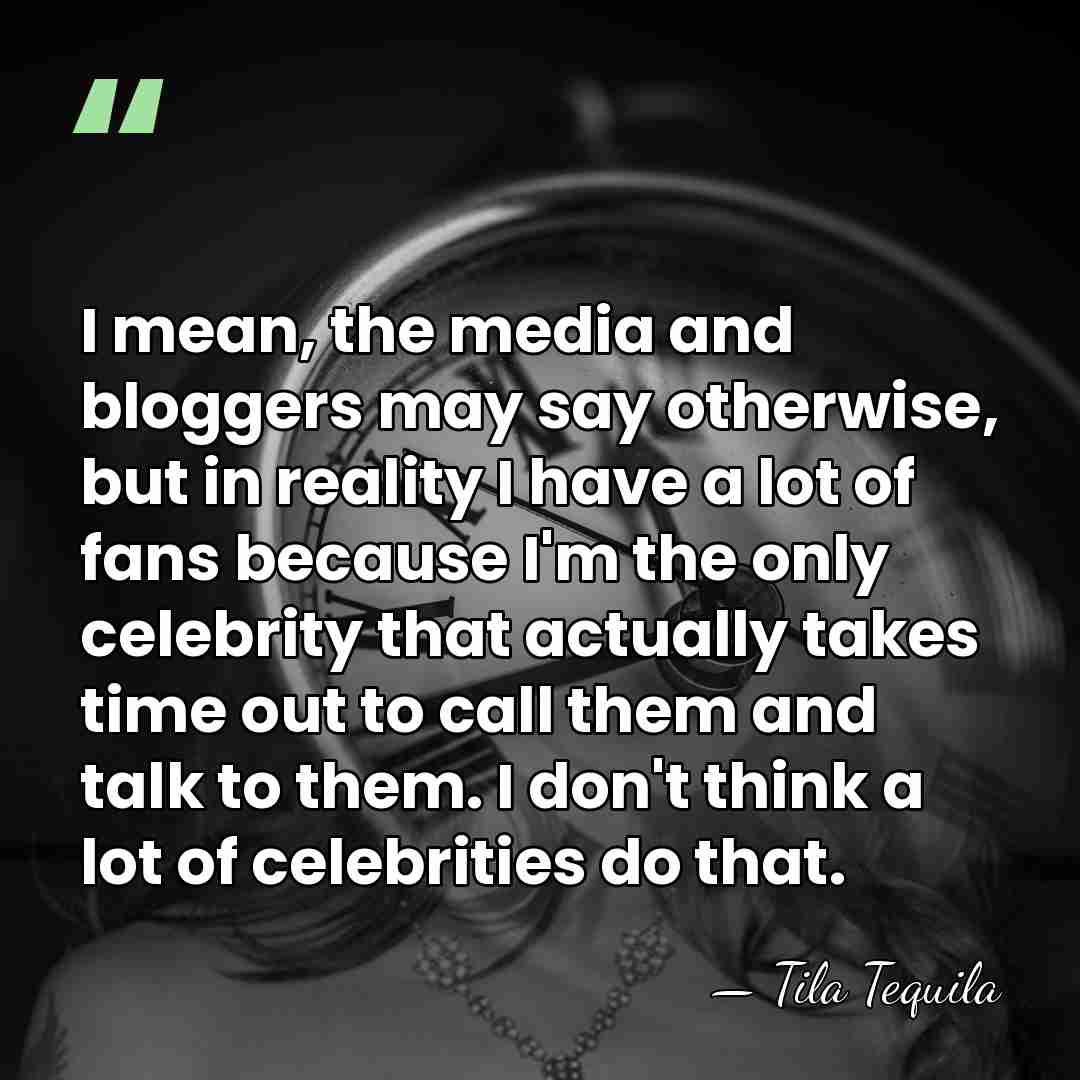 I mean, the media and bloggers may say otherwise, but in reality&hellip; - Tila Tequila